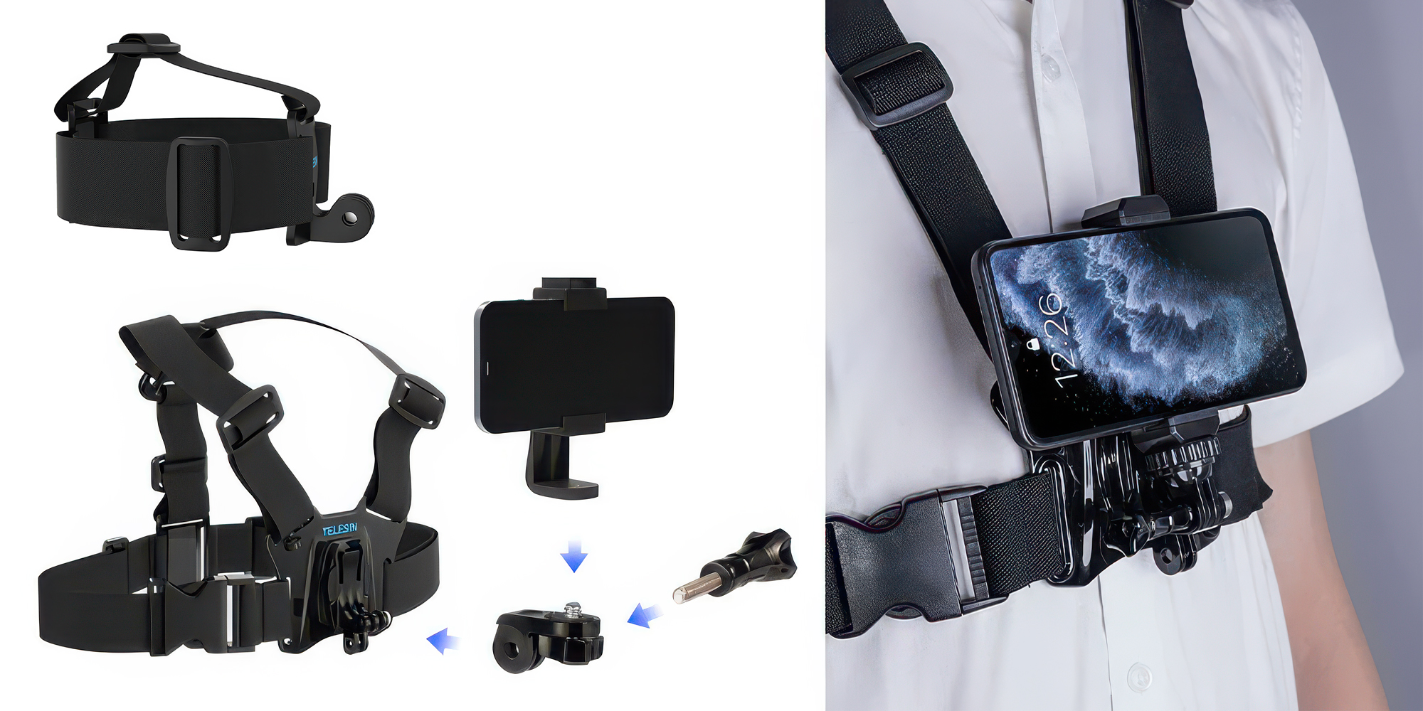 Mocowanie na klatkę piersiową Telesin GP-CGP-T07 do kamer sportowych